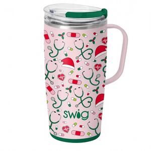 NEW SWIG LIFE santa's scrubs travel mug - 22 oz. in pink